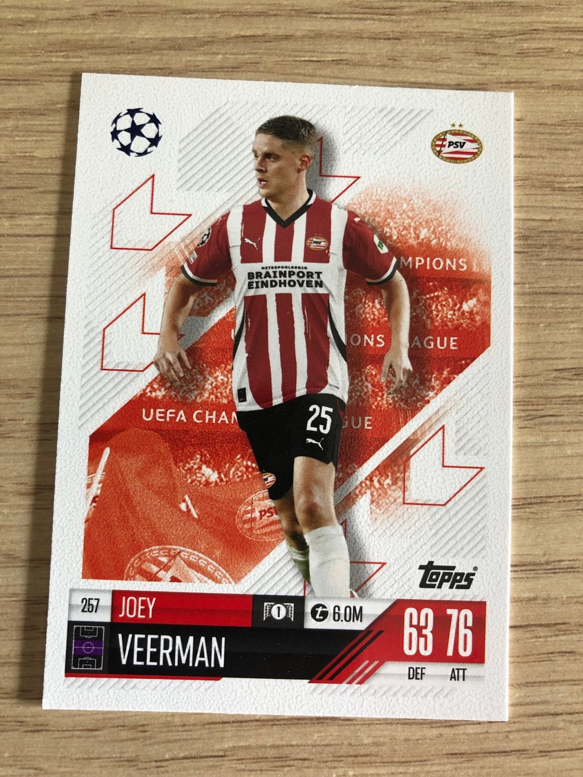 Topps Match Attax kaarten Joey Veerman 2x, Ophalen of Verzenden, Zo goed als nieuw, PSV, Spelerskaart