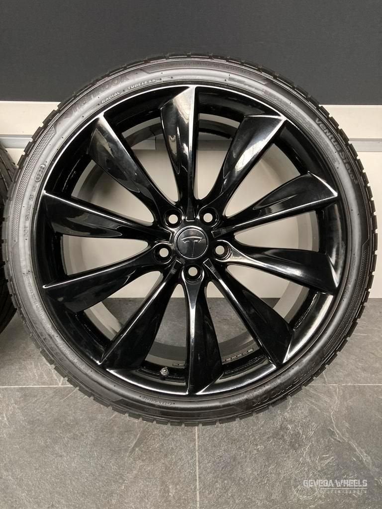 21'' originele Tesla Model S Turbine velgen + banden 5x120, Gebruikt, -, 265 mm, -