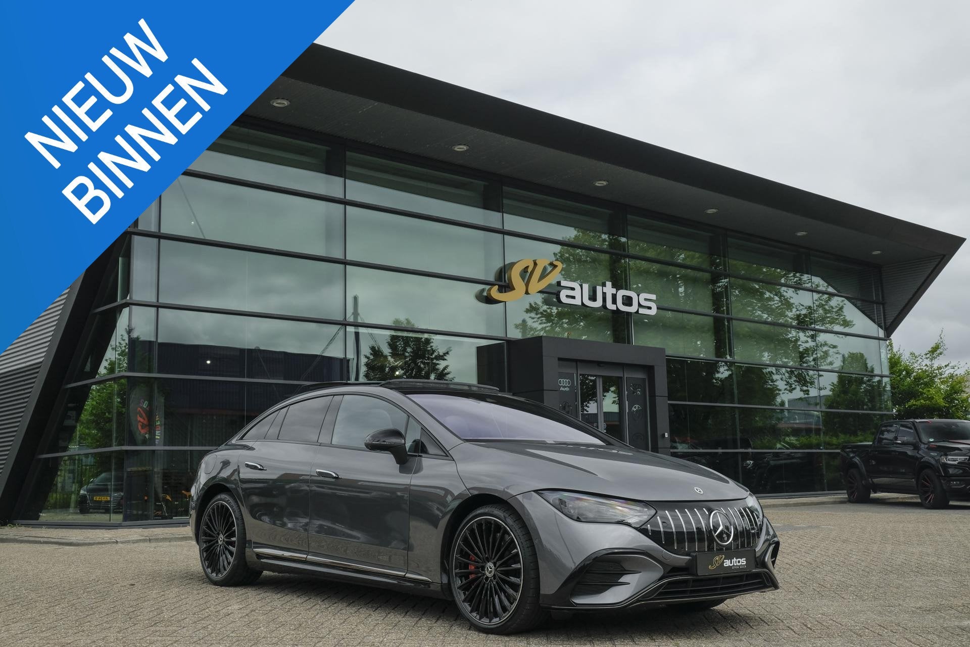 Mercedes-Benz EQE 350+ AMG 292pk 91 kWh Panoramadak Burmeste, Automaat, Achterwielaandrijving, Gebruikt, Zwart