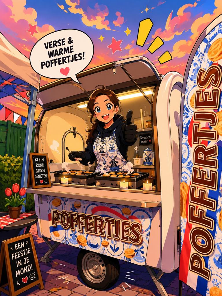 Te huur poffertjeskraam op locatie, Ophalen of Verzenden, Nieuw, Overige
