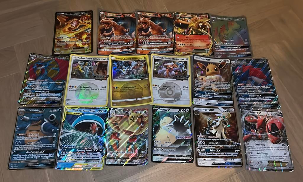 Verzameling grote pokemonkaarten 17 stuks, Ophalen of Verzenden, Zo goed als nieuw, Meerdere kaarten