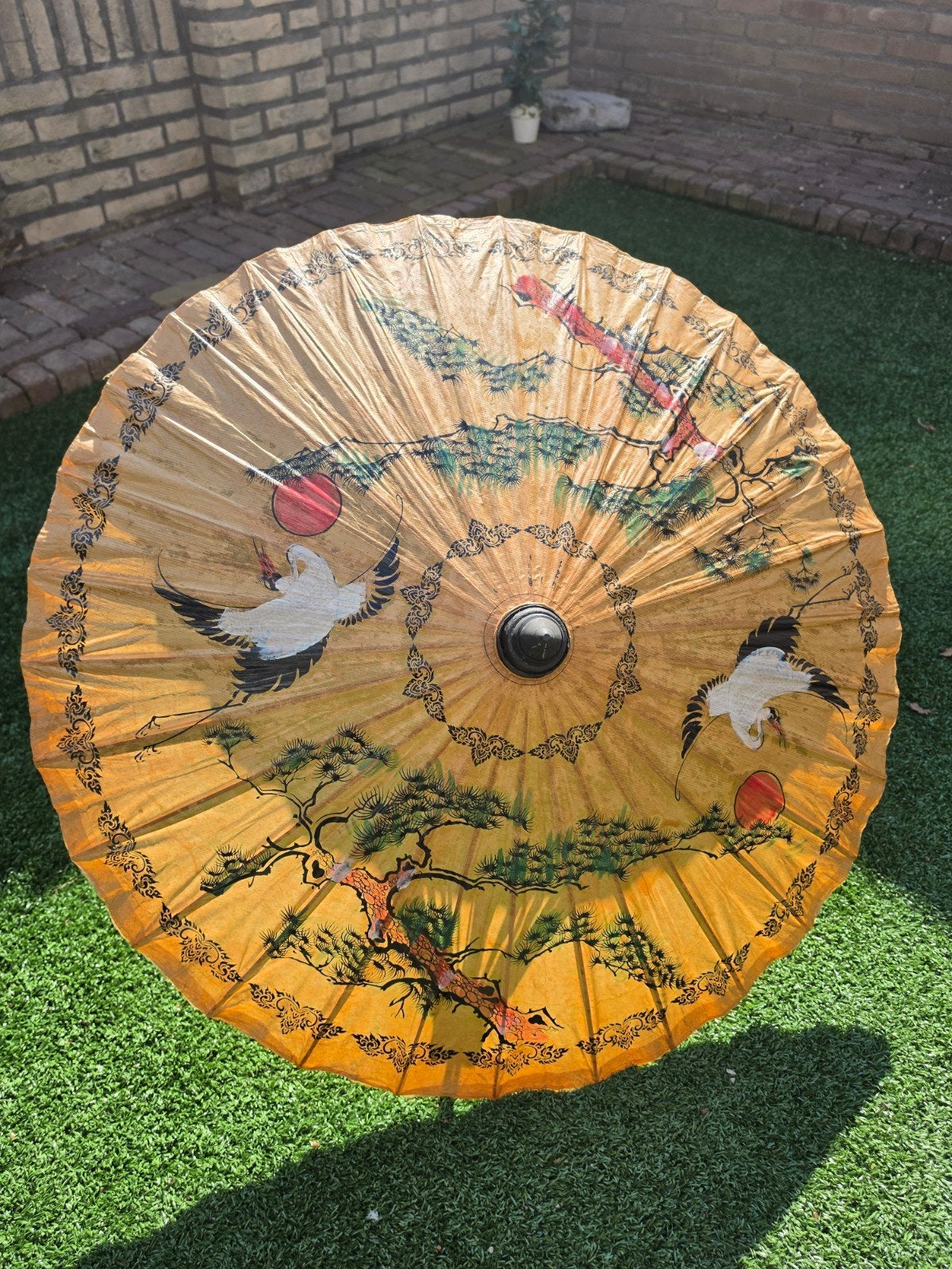 Decoratieve Oosterse parasol, Ophalen, Meerkleurig, Papier/karton, Oosters