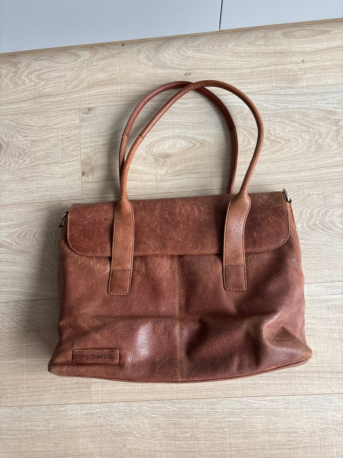 Leren handtas/laptoptas van Plevier, Ophalen, Gebruikt, Bruin, Handtas
