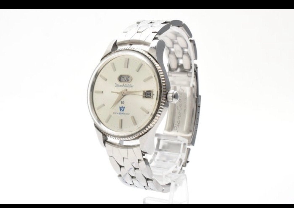 Citizen AutoDater, Sieraden, Tassen en Uiterlijk, Horloges | Heren, Zo goed als nieuw, Polshorloge, Citizen, Staal, Ophalen of Verzenden