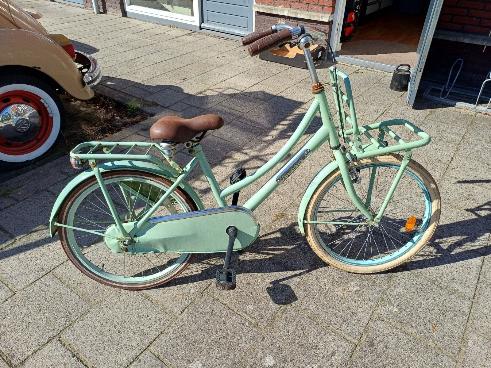 Popal fiets 28 inch met voordrager en terugtraprem, Ophalen, Gebruikt, Terugtraprem, Overige merken