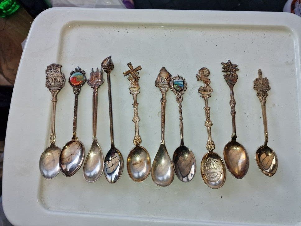 Verzameling van 10 Vintage Souvenir Lepels, Ophalen