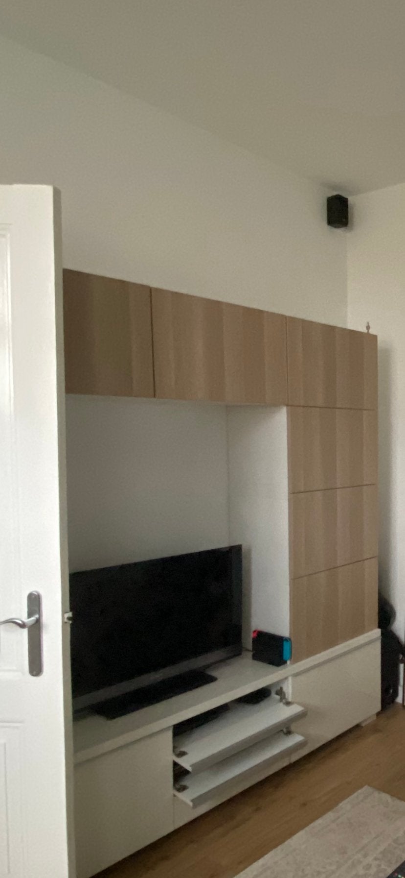 4x IKEA Besta kasten met Lappviken deuren (wit/eikeneffect), Huis en Inrichting, Kasten | Overige, Ophalen, Gebruikt