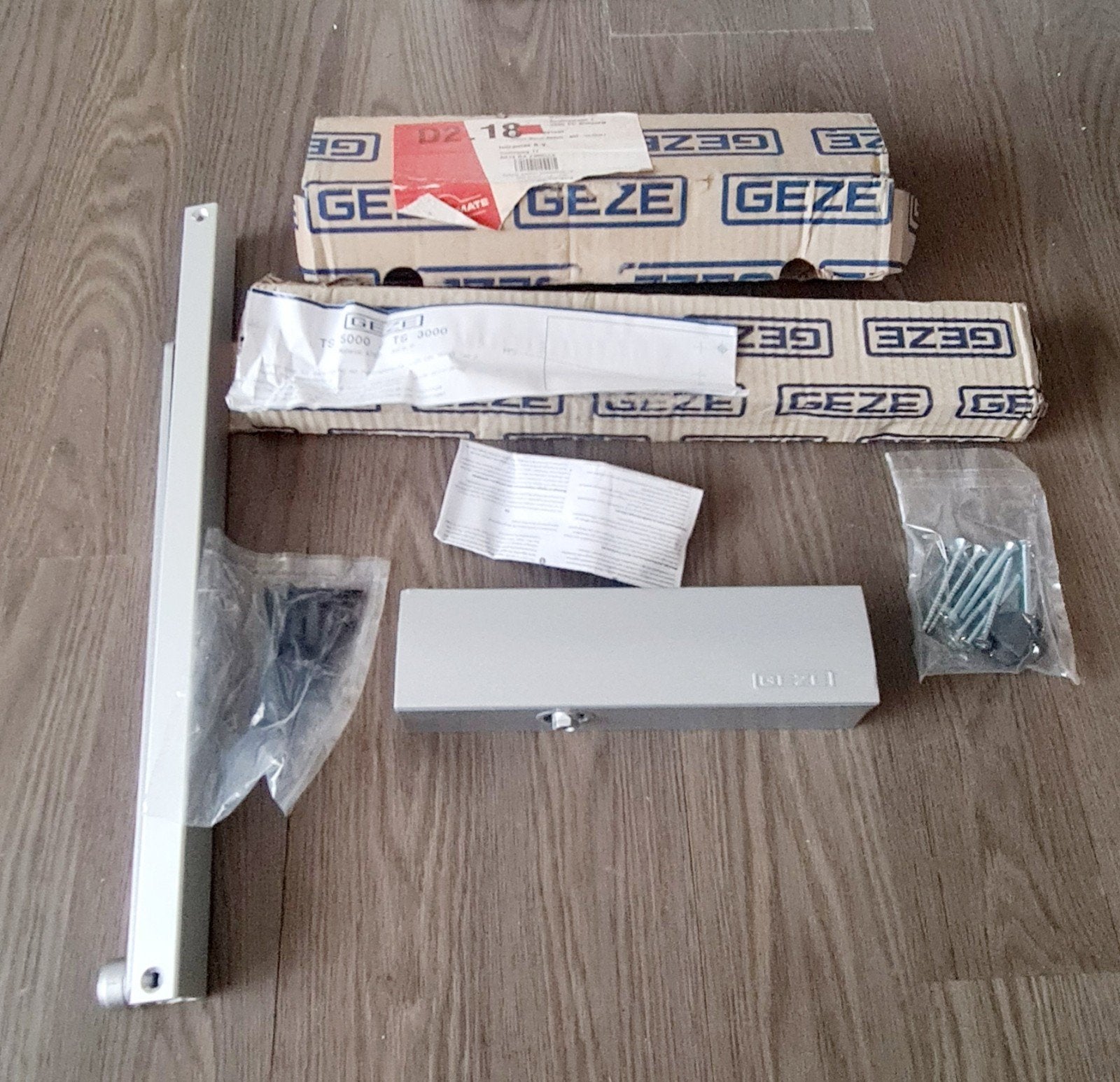 GEZE TS 3000V  Deursluiter + Glijrail TS 5000 / 3000, Ophalen of Verzenden, Nieuw, Rvs, Slot
