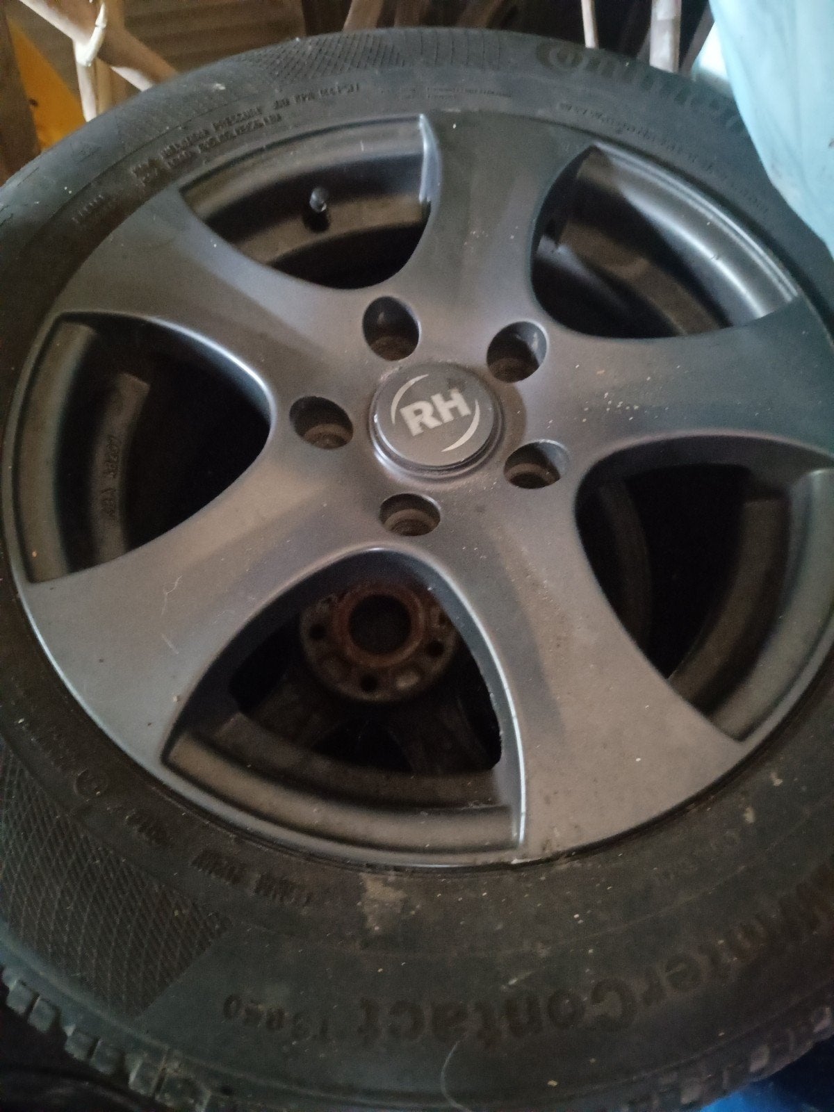 RH Velgen met Continental Winterbanden - 15 inch, Auto-onderdelen, Banden en Velgen, Ophalen, Gebruikt, 15 inch, Banden en Velgen