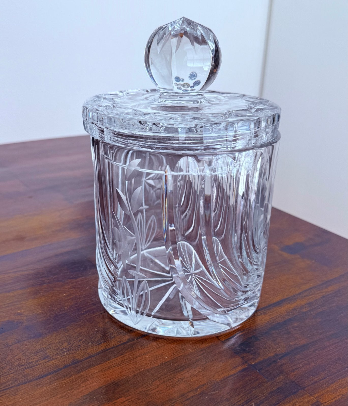 Prachtige kristallen pot met deksel - decoratief, Antiek en Kunst, Antiek | Glas en Kristal, Ophalen of Verzenden