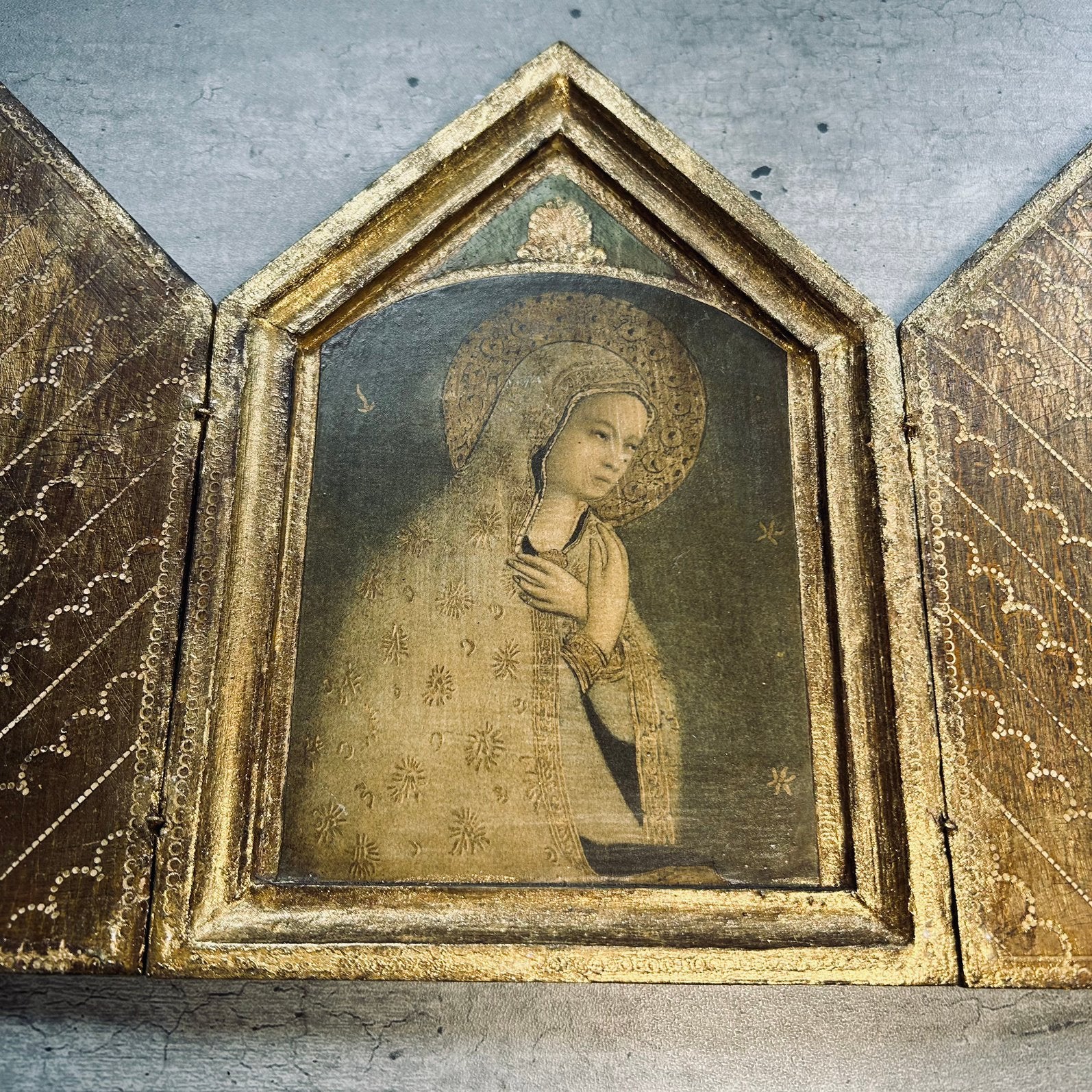 Vintage Florentijns drie-luik, Antiek en Kunst, Ophalen of Verzenden