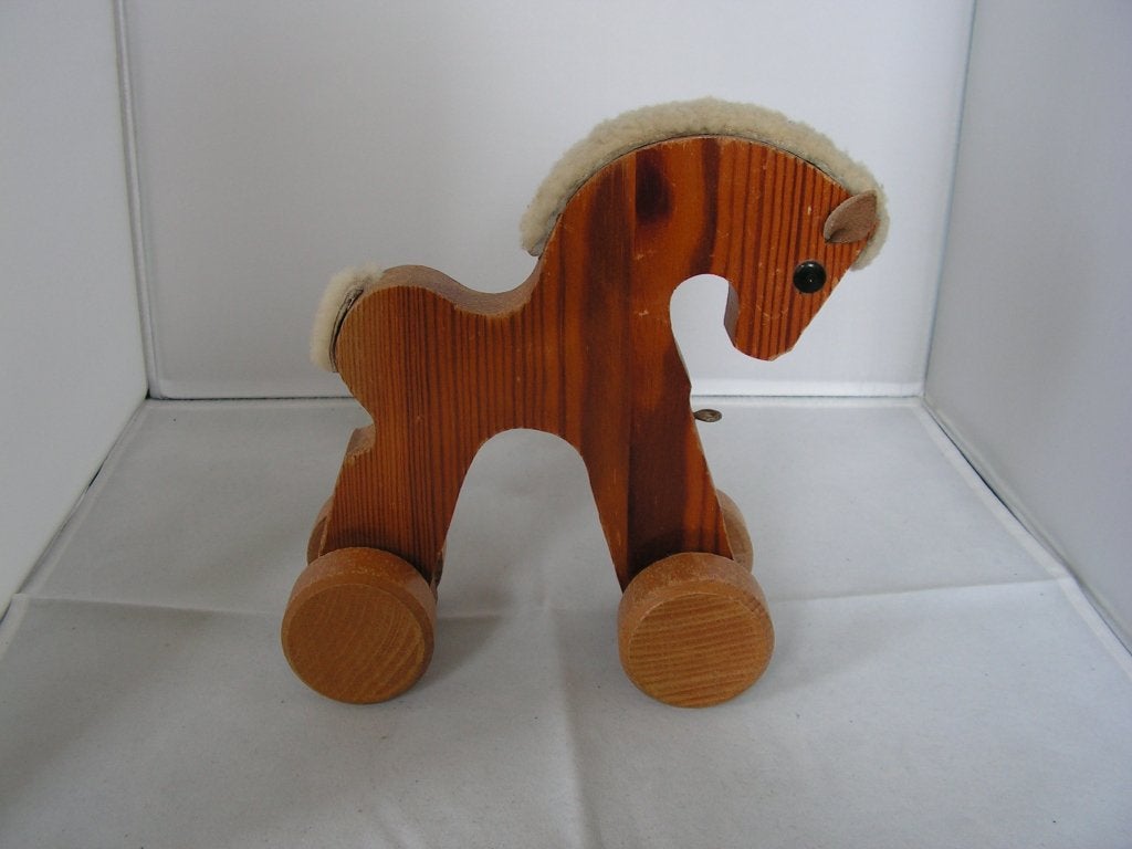 Houten Paardje op Wielen, Gebruikt, ., Ophalen of Verzenden, .