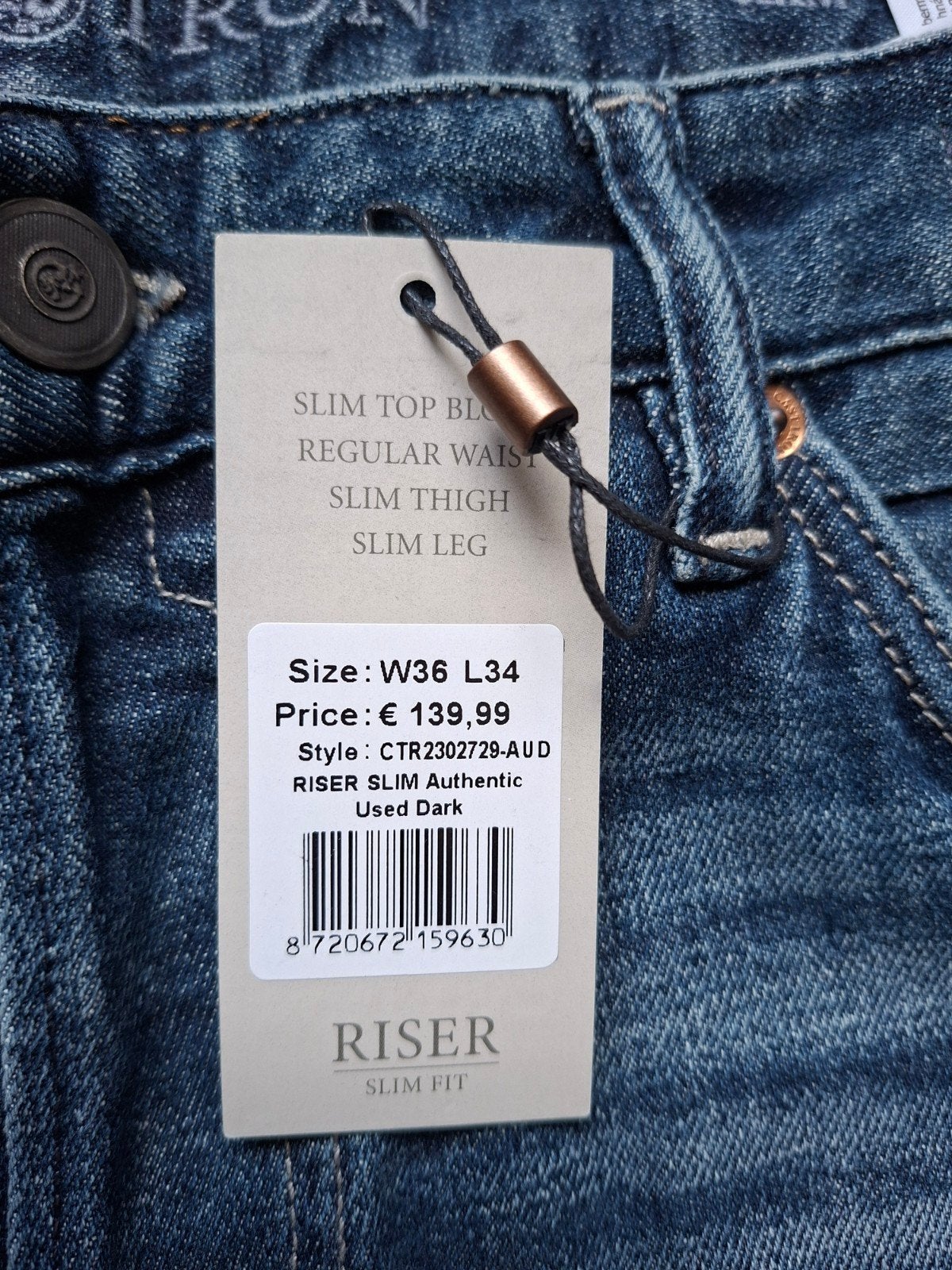 CAST IRON Riser slimfit jeans W36 L34, W36 - W38 (confectie 52/54), Blauw, Nieuw, Ophalen of Verzenden
