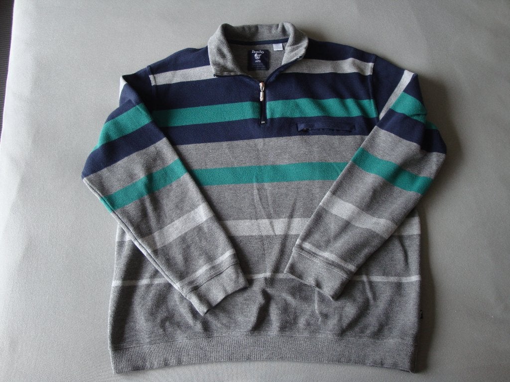 Maat 56. Blauw, grijs met blauw gestreepte heren trui., Ophalen of Verzenden, Zo goed als nieuw, Maat 56/58 (XL), Overige kleuren
