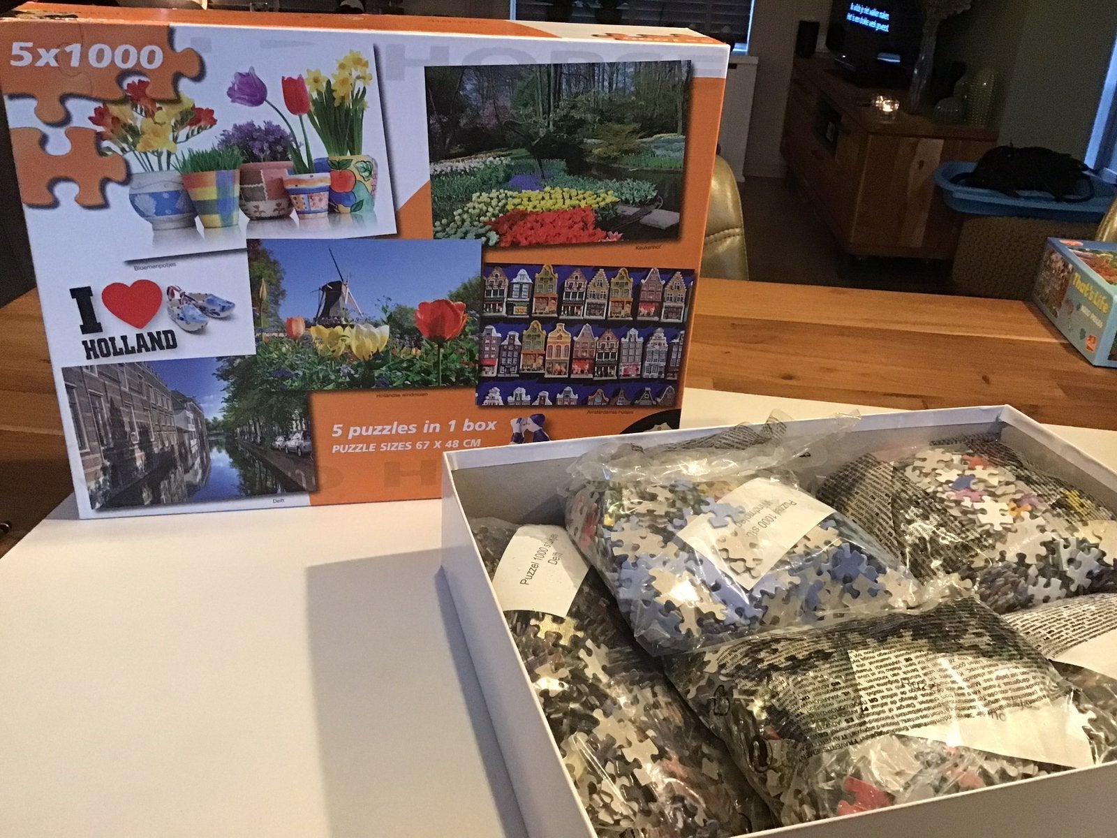5x1000 stukjes puzzle box Wild Horse, Ophalen of Verzenden, Zo goed als nieuw