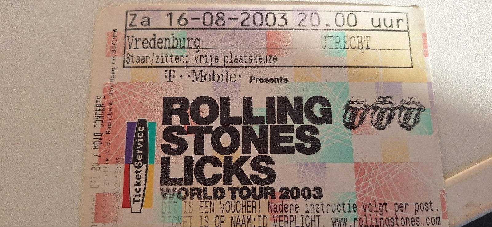 Rolling stones clubgig vredenburg kaart erg zeldzaam, Eén persoon