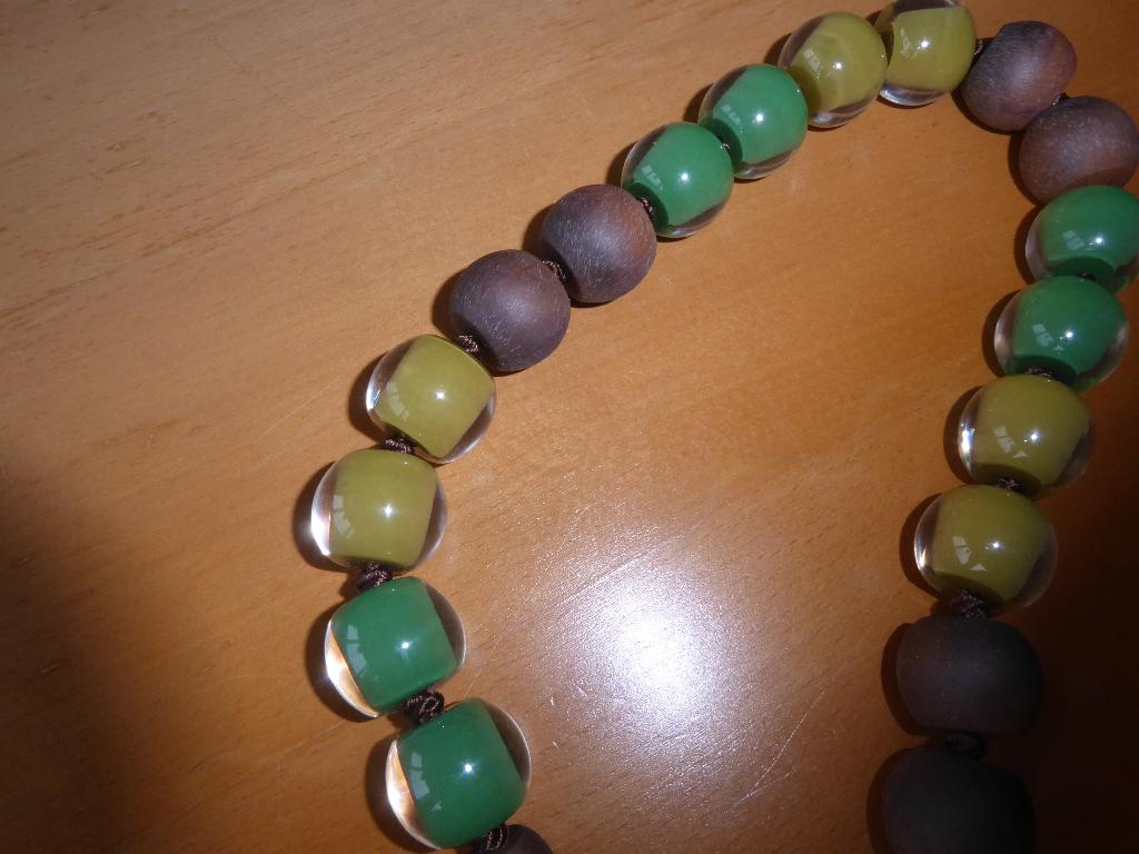 Zsiska ketting- groen, bruin tinten, Ophalen of Verzenden, Zo goed als nieuw, Overige kleuren, Overige materialen