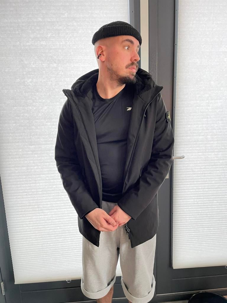 Stone Island Soft Shell-R Hooded Jacket, fleece lined, black, Ophalen of Verzenden, Gedragen, Zwart