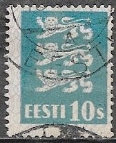 ESTLAND 10 S zegel Wapenleeuwen 1929, Ophalen of Verzenden, Overige landen, Gestempeld