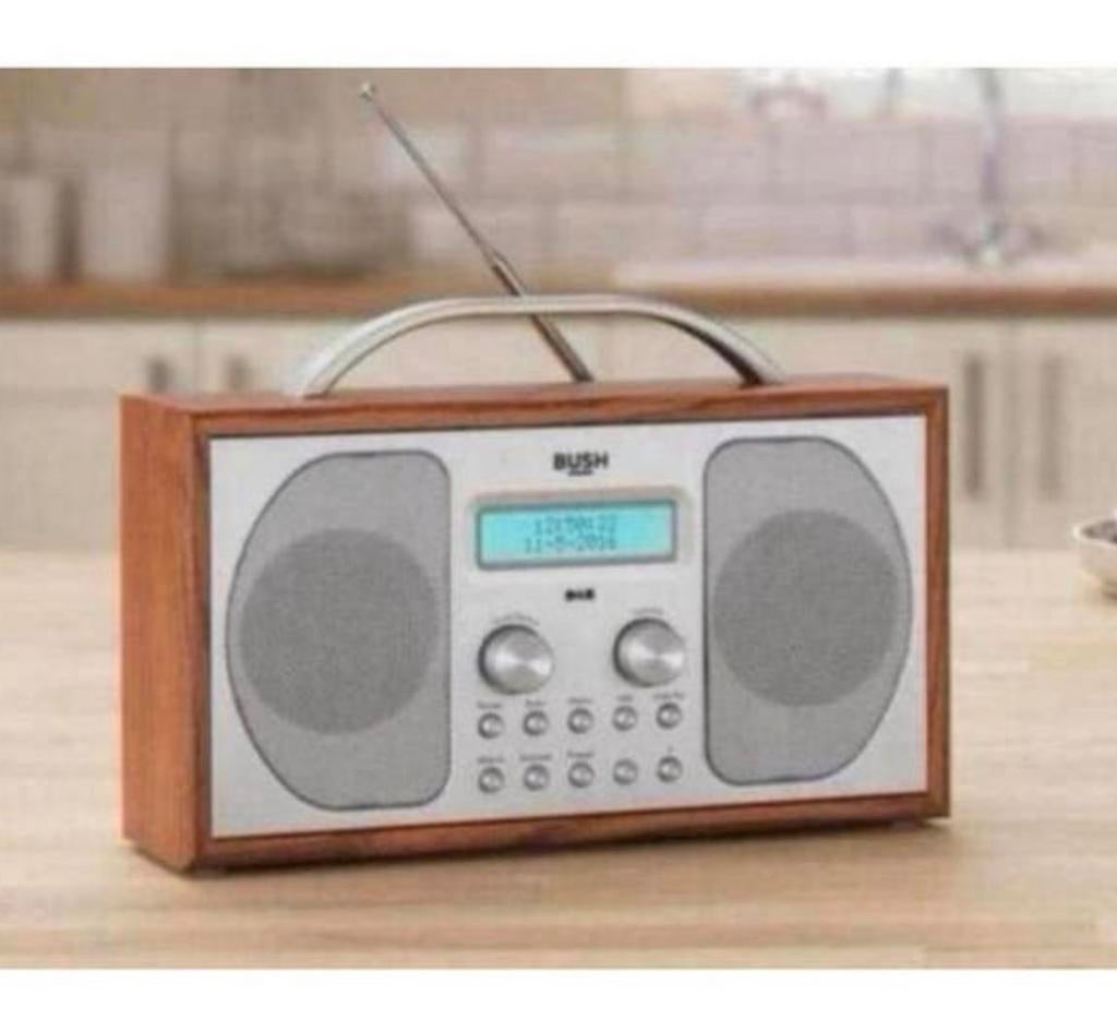 Bush DAB Bluetooth FM-stereo radio alarm houten hout NIEUW, Nieuw, Ophalen of Verzenden, H, H