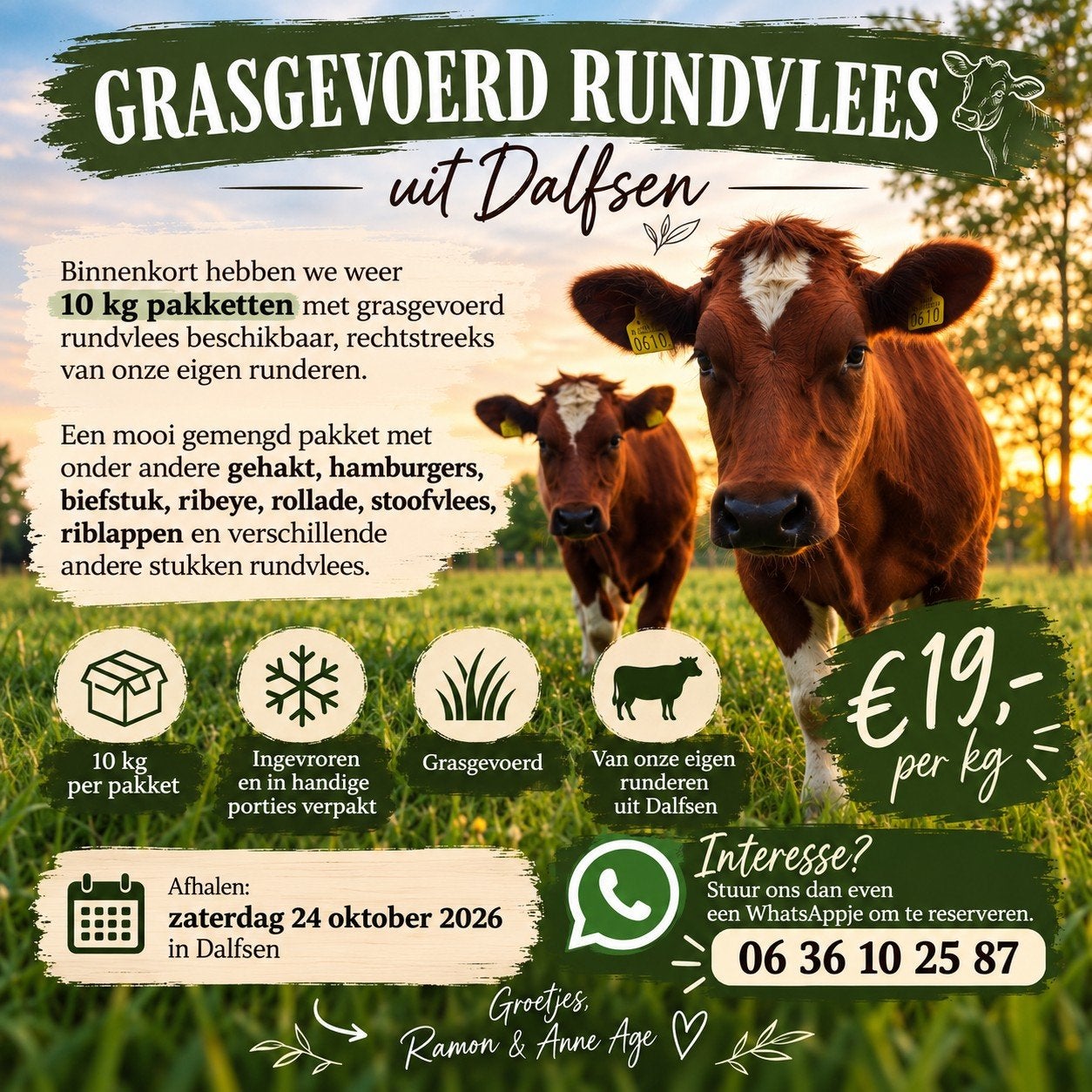 grasgevoerd rundvlees, vlees, vleespakketten, ossen, Diversen, Ophalen