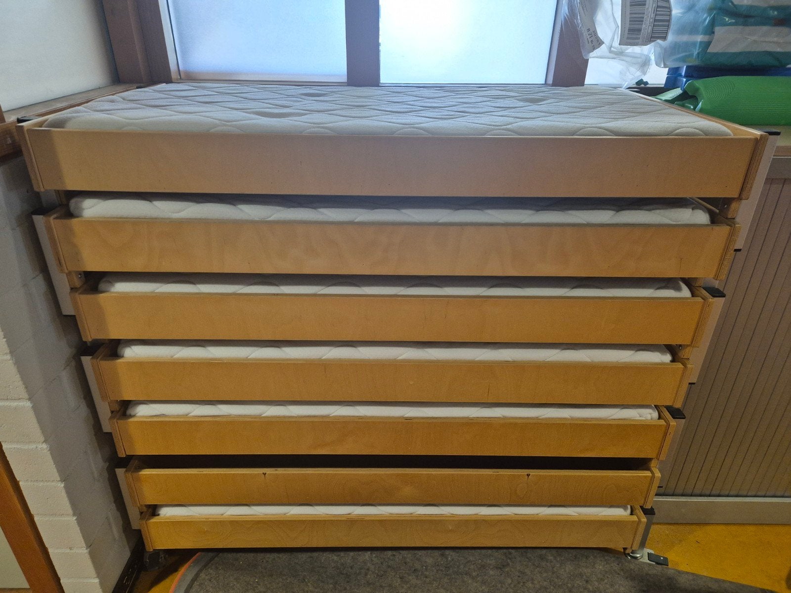 Bedjes 60x120 voor kinderdagverblijf/gastouder (6x matras), Ophalen, Gebruikt, Minder dan 140 cm, Matras