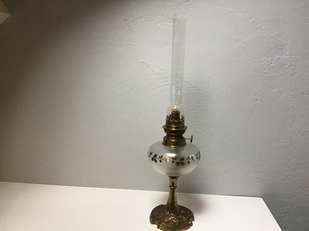 Antieke franse olielamp, Ophalen of Verzenden