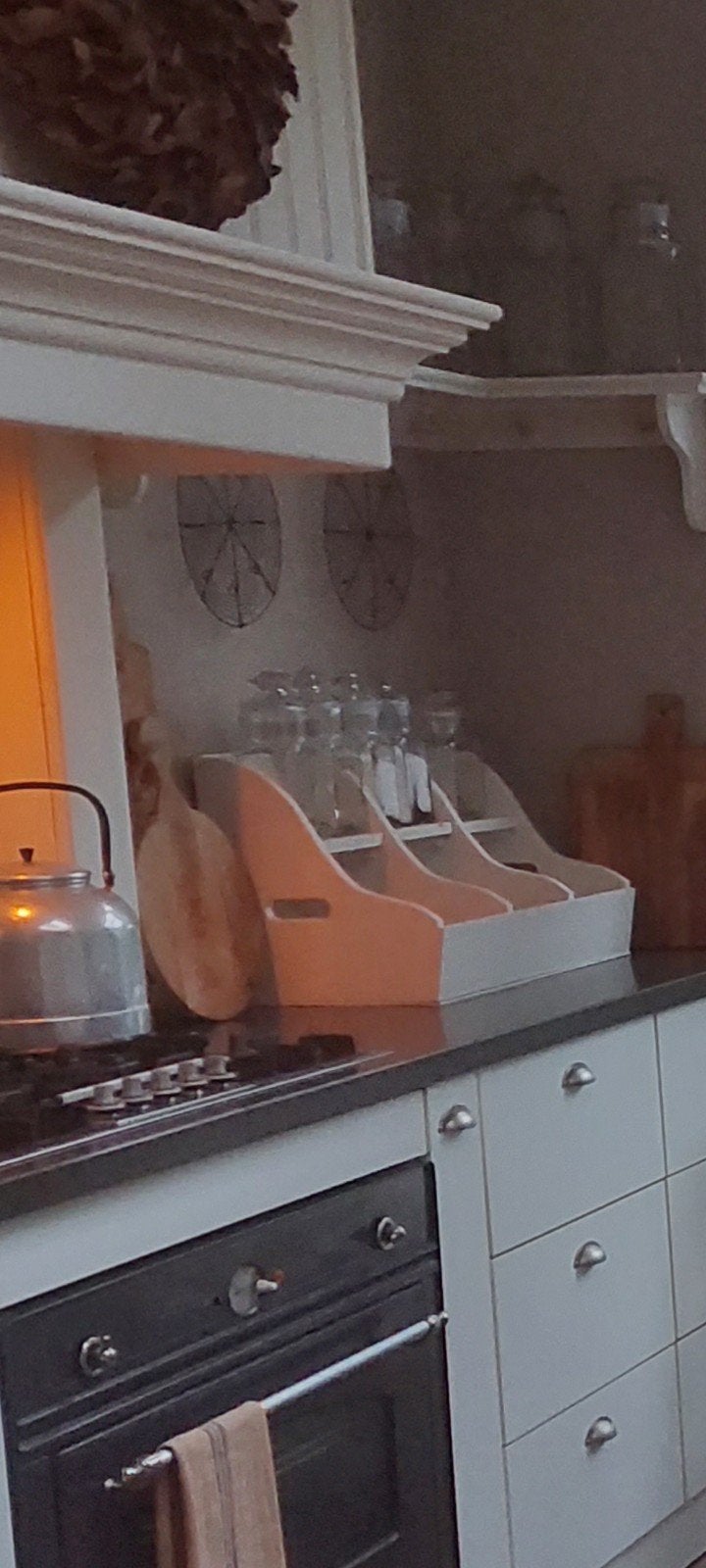 Brocante landelijke houten gruttersbak, Ophalen