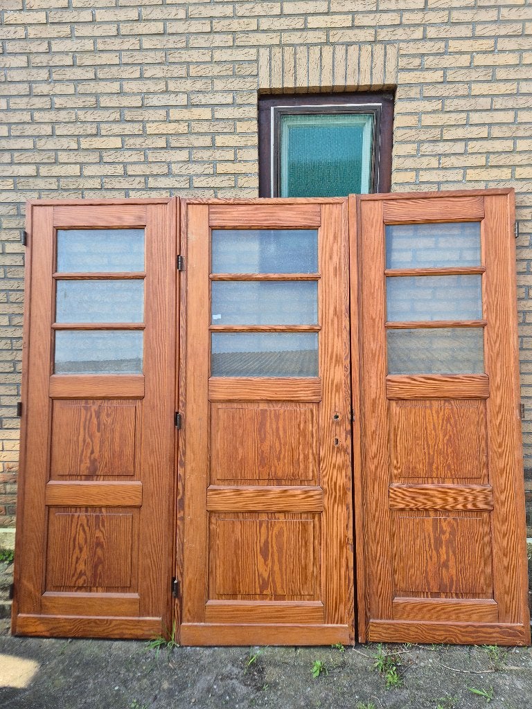 211hx238br Driedelige scheidingswand / deurenset met glas, Ophalen
