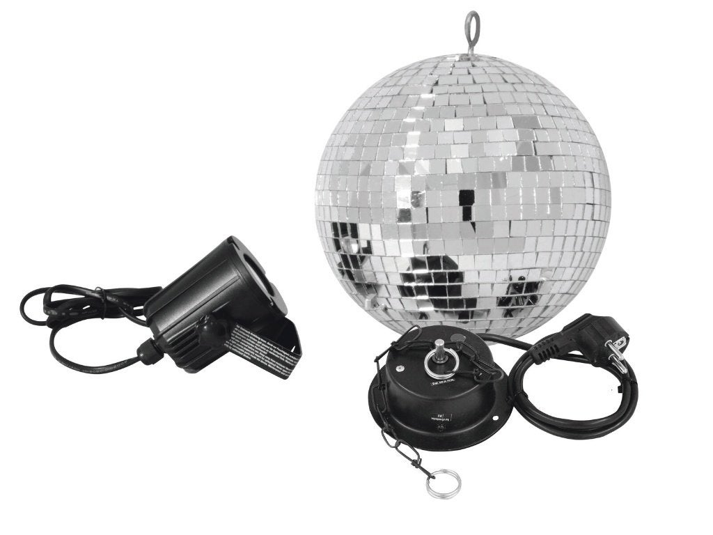 EUROLITE Mirror Ball Set 20cm with LED Spot, Geluidgestuurd, ., Nieuw, Ophalen of Verzenden