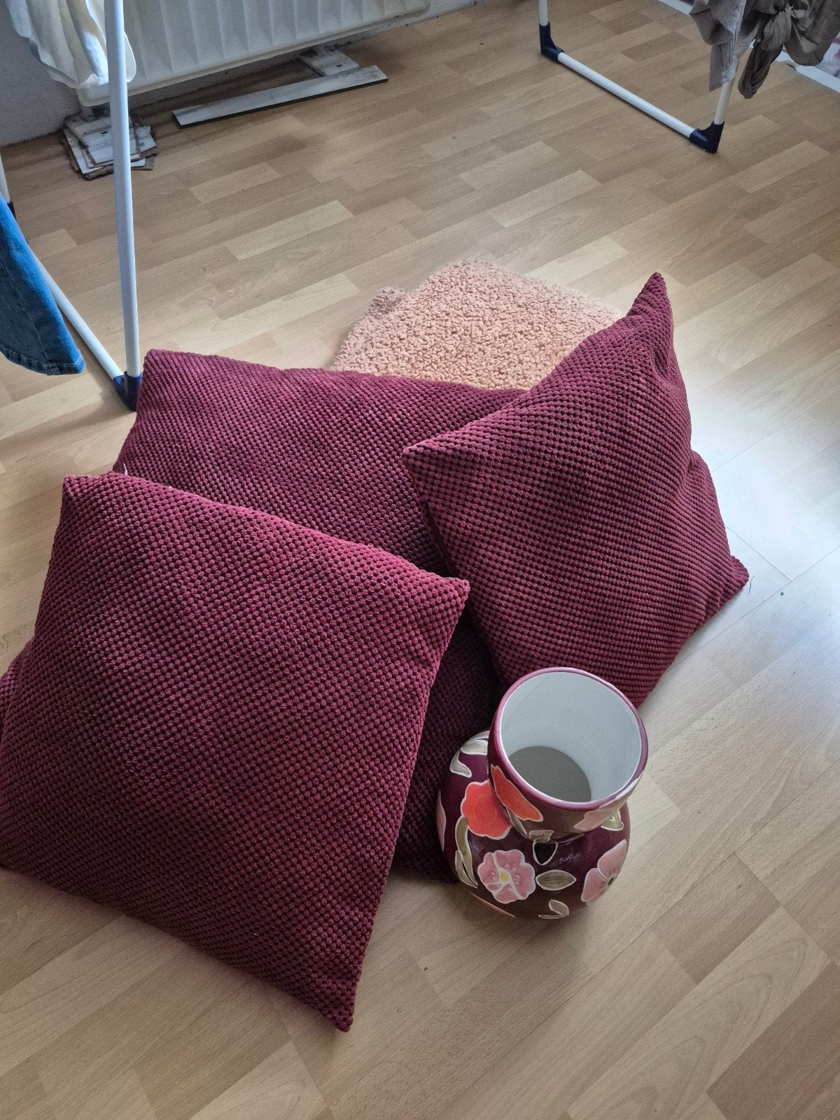 Woonaccessoires: Vaas, Kussens en Plaid - Winterse kleuren, Ophalen of Verzenden, Zo goed als nieuw