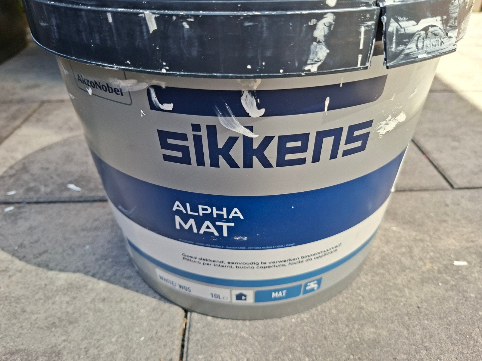 Sikkens Alpha mat latex 6L Wit, 5 tot 10 liter, Ophalen, Gebruikt, Wit