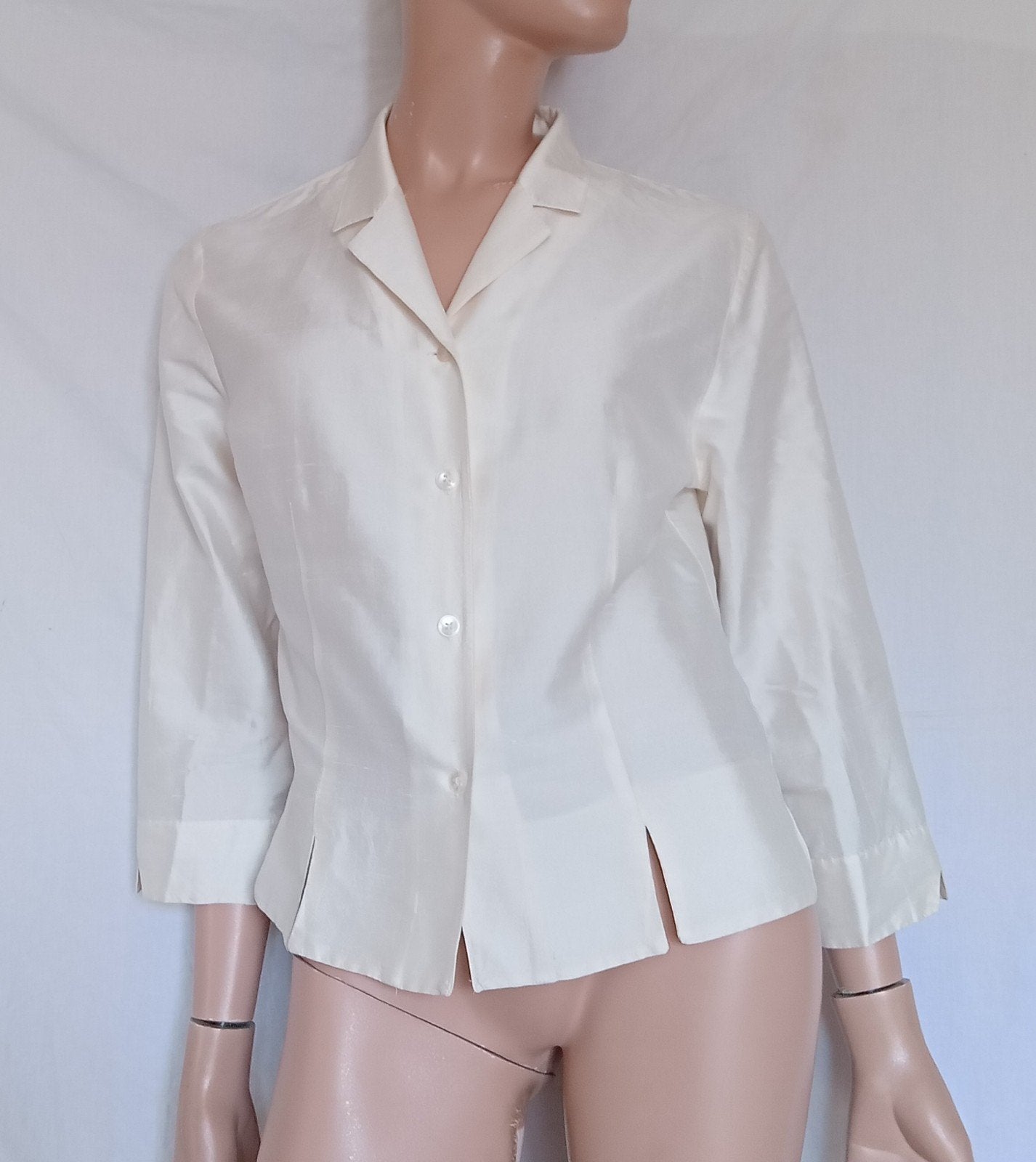 NADINE H Blouse , Maat 40 , ZIJDE, Ophalen of Verzenden, Zo goed als nieuw, Maat 38/40 (M), Wit