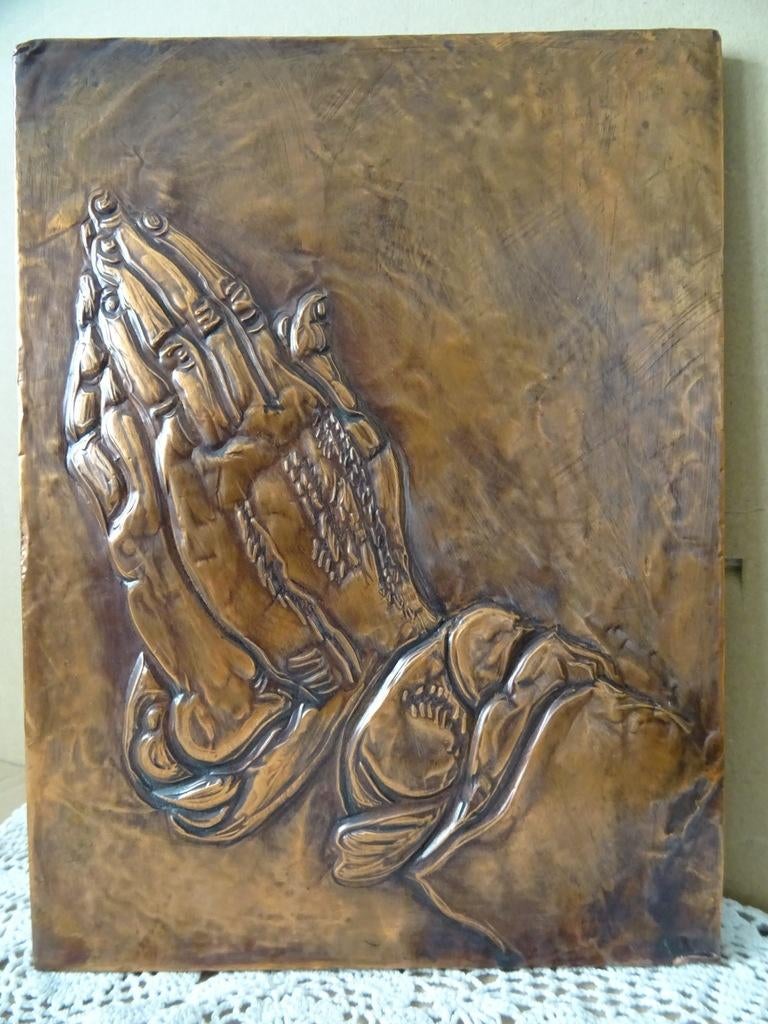 Antieke plaquette Albrecht Dürer Biddende handen 19x26cm, Antiek en Kunst, Ophalen of Verzenden
