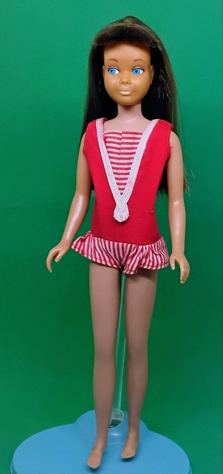 Vintage Barbie Skipper Badpakje Rood/Wit Streepje#jaren'60, Verzenden, Gebruikt, Kleertjes