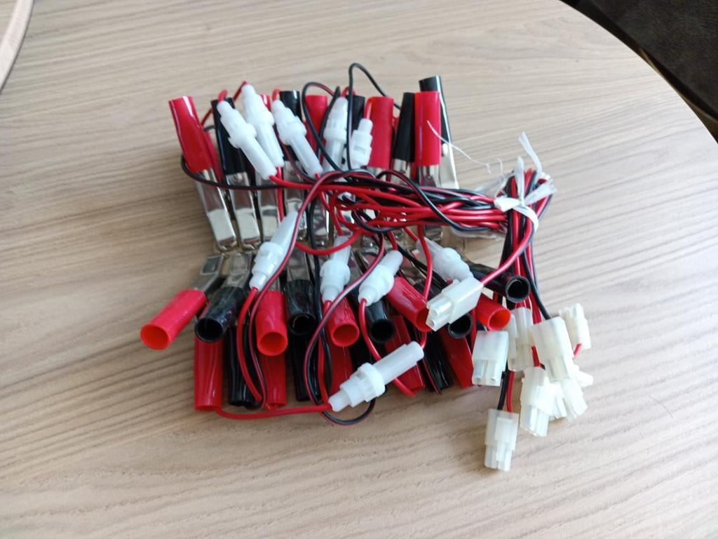Krokodillenklemmen met JST-connectoren - Set van 10, Ophalen of Verzenden, Zo goed als nieuw, Kabel of Snoer