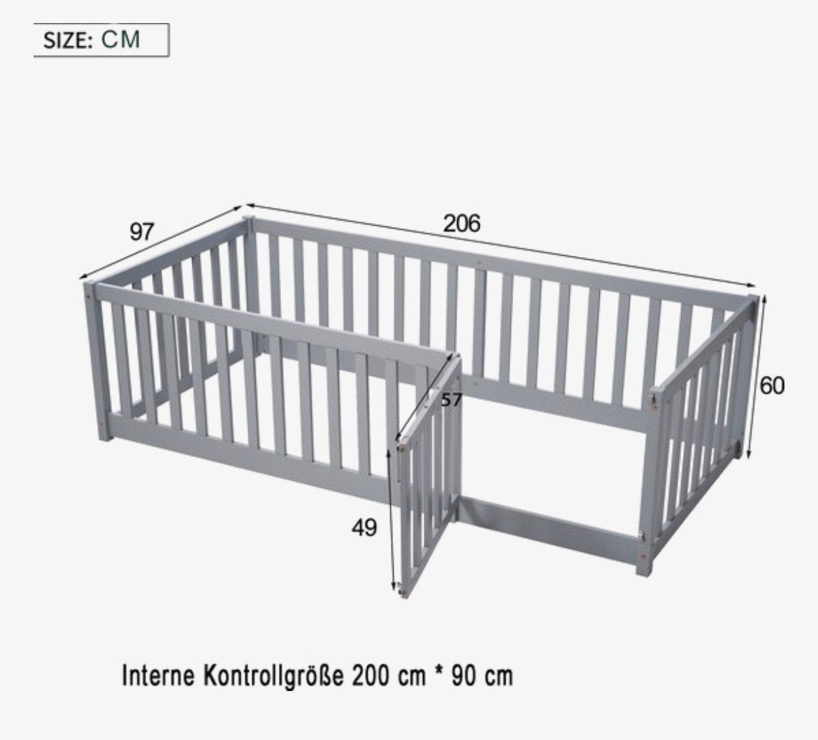 Vloerbed 200cm*90cm excl matras, Ophalen, Zo goed als nieuw, Overige typen