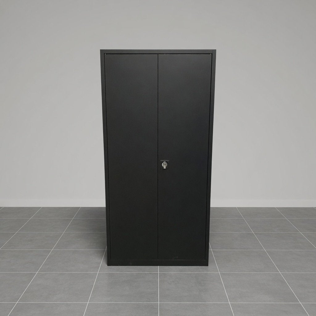 NIEUW draaideurkast met 4 legborden zwart - 195x92x42 cm, Niet ingevuld, Nieuw, Niet ingevuld, Niet ingevuld
