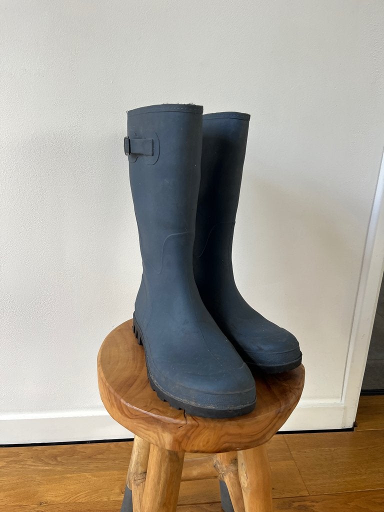 Blauwe gevoerde laarzen regenlaarzen maat 42, Blauw, Boots, Ophalen of Verzenden, Zo goed als nieuw