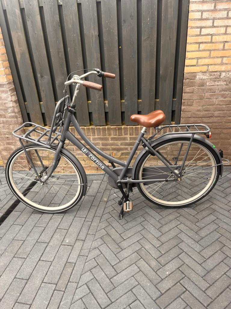 Cortina 28 inch grijs, Fietsen en Brommers, Fietsen | Dames | Damesfietsen, Terugtraprem, Gebruikt, Versnellingen, 56 cm of meer