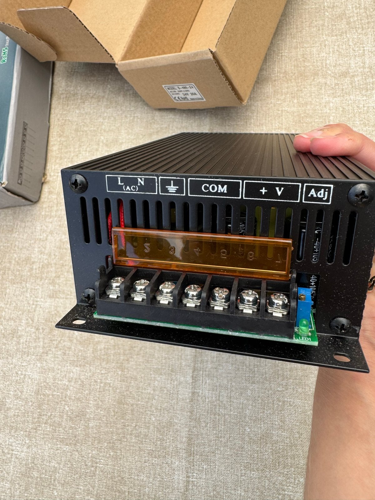 S-480-24 Voeding 24V 20A AC/DC Converter, Ophalen of Verzenden, Zo goed als nieuw