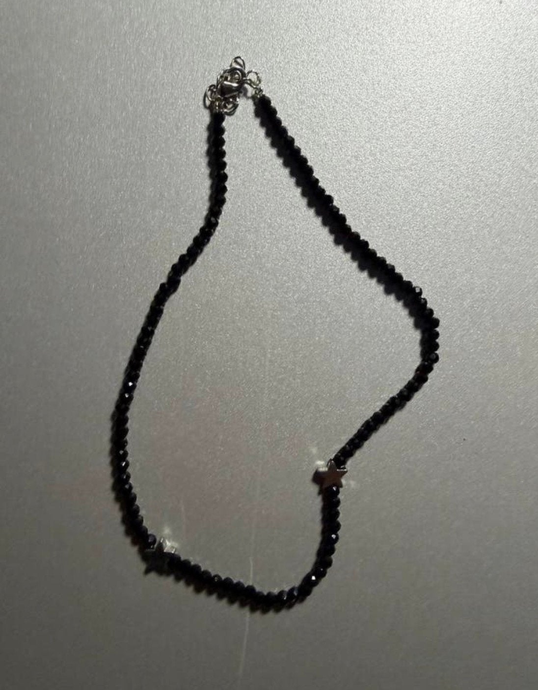 A beaded necklace or choker 38cm, Ophalen of Verzenden, Zo goed als nieuw, Zilver