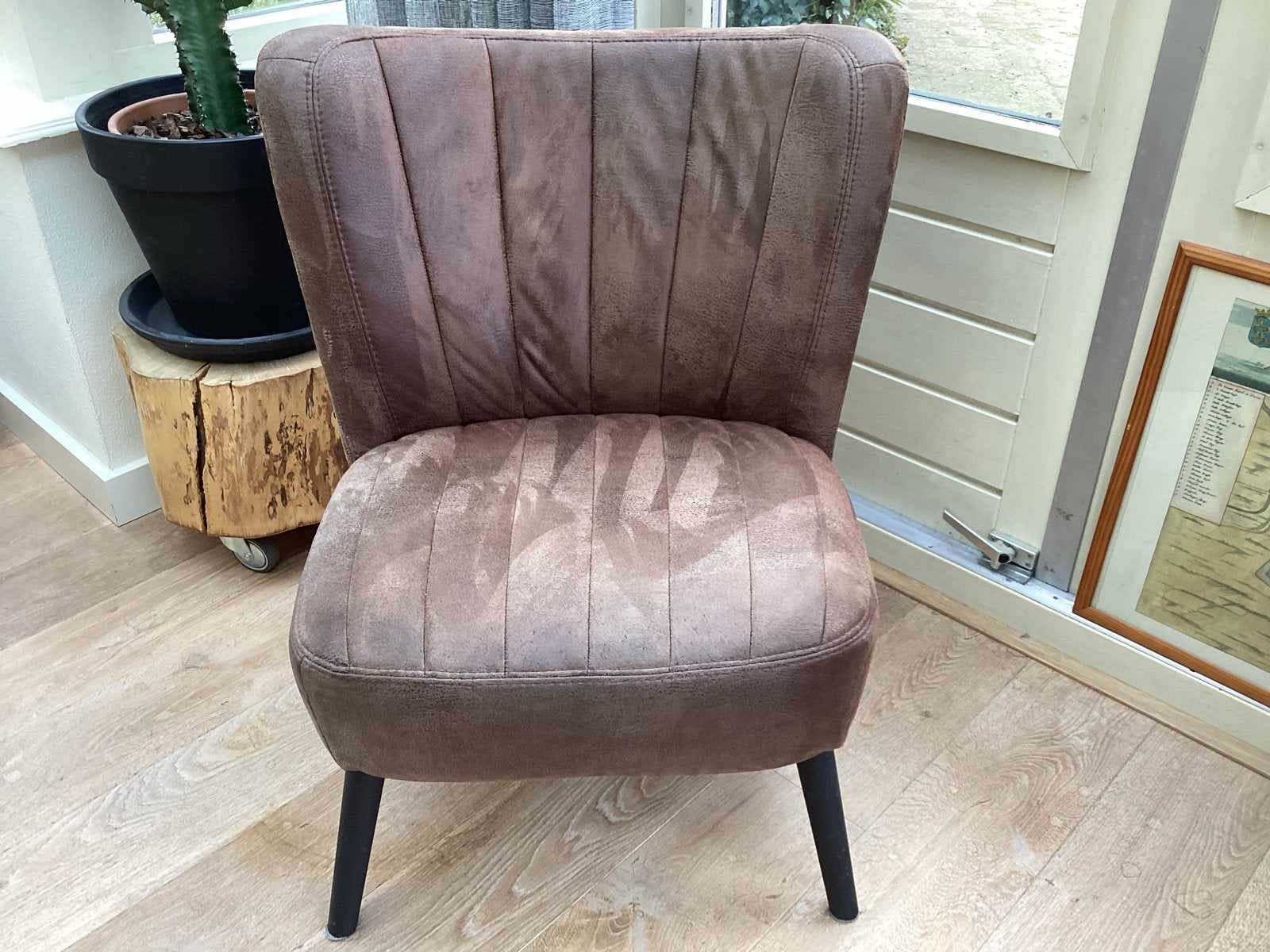Cocktail stoel, Huis en Inrichting, Ophalen, Gebruikt, Bruin, Eén