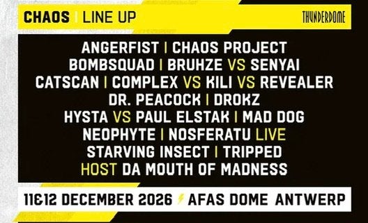 Thunderdome 2026 Chaos zaterdag Antwerpen tickets, Twee personen