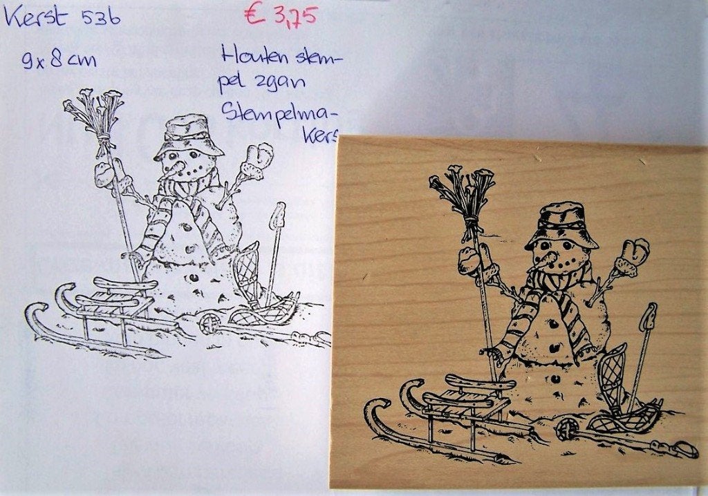 Kerst 536 Houten stempel, Ophalen of Verzenden, Zo goed als nieuw, Houten stempel