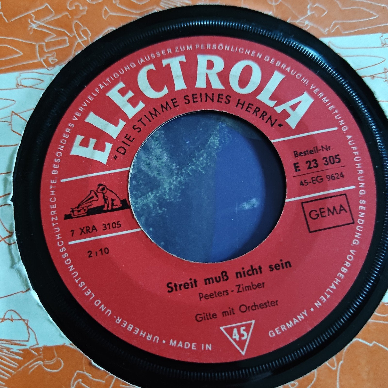 Gitte - Streit muß nicht sein (Electrola 45 toeren single), Cd's en Dvd's, Vinyl Singles, Gebruikt, 7 inch, EP, Schlager
