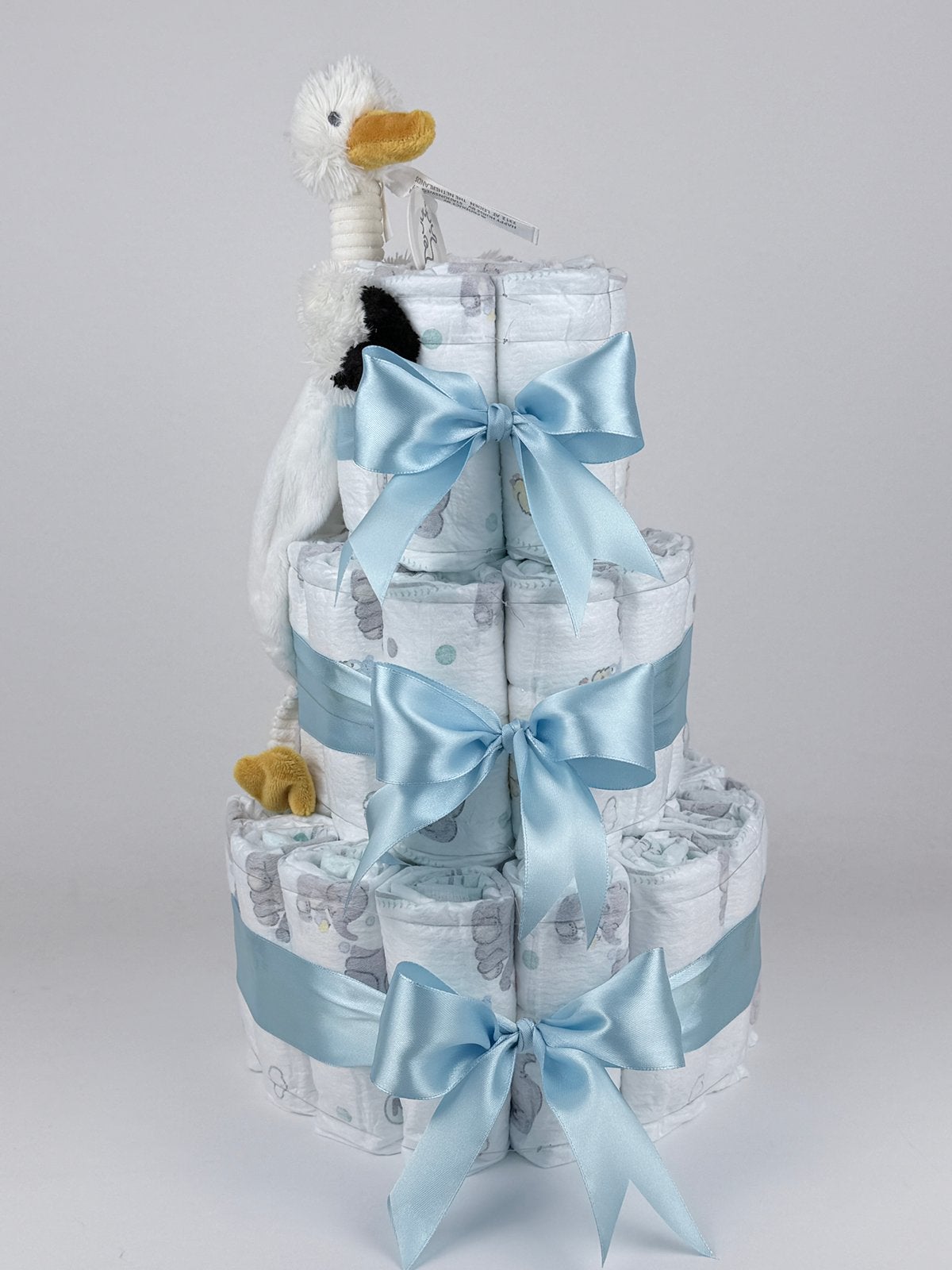 Luiertaart jongen happy horse tut stork sky blauw, Ophalen of Verzenden, Nieuw, Kraamcadeau