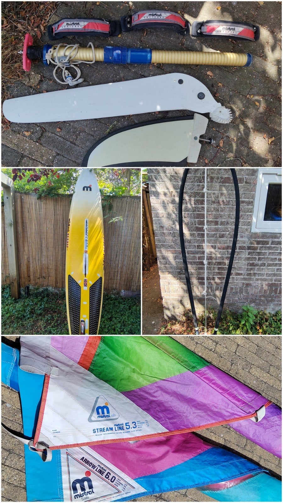 Mistral Windsurfset (2 zeilen) - vintage, Ophalen, Mistral, Gebruikt, 5 tot 6.5 m²
