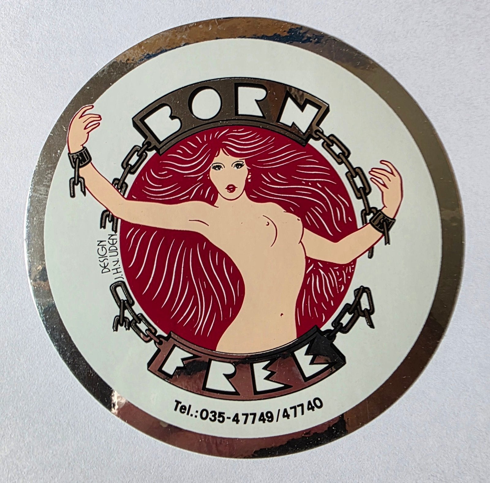 Vintage Born Free Sticker - J. Hulden Design, Ophalen of Verzenden, Nieuw, Sticker