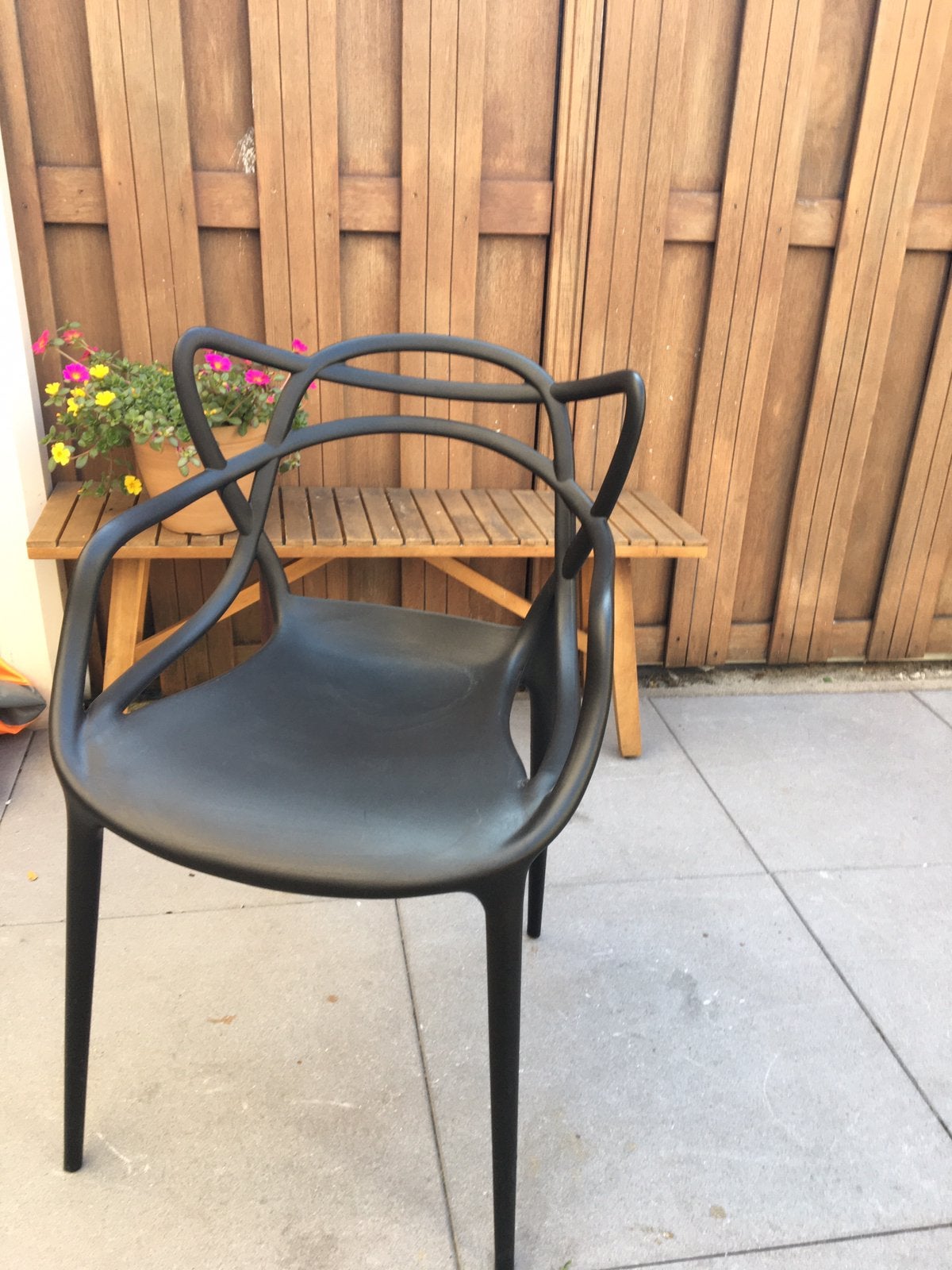 Design tuinstoel 4 stuks per stuk 45,-, Ophalen of Verzenden, Zo goed als nieuw